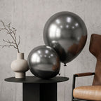 Chrome Black Balloons for Birthday, Baby Shower, Wedding, Graduation, Summer Themed Party Decorations in sizes 5"/12"/18"/36"Chrome Balloons 5in/12in/18in