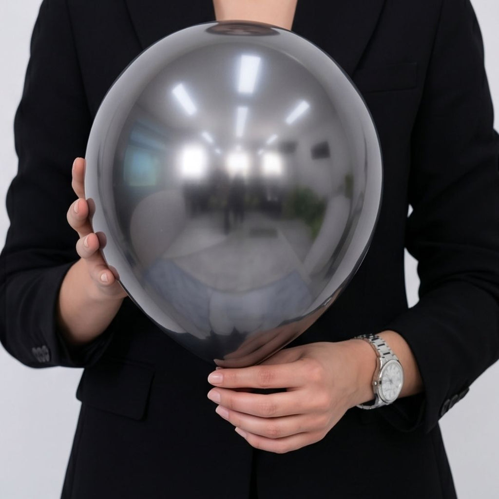 Chrome Black Balloons for Birthday, Baby Shower, Wedding, Graduation, Summer Themed Party Decorations in sizes 5"/12"/18"/36"Chrome Balloons 5in/12in/18in