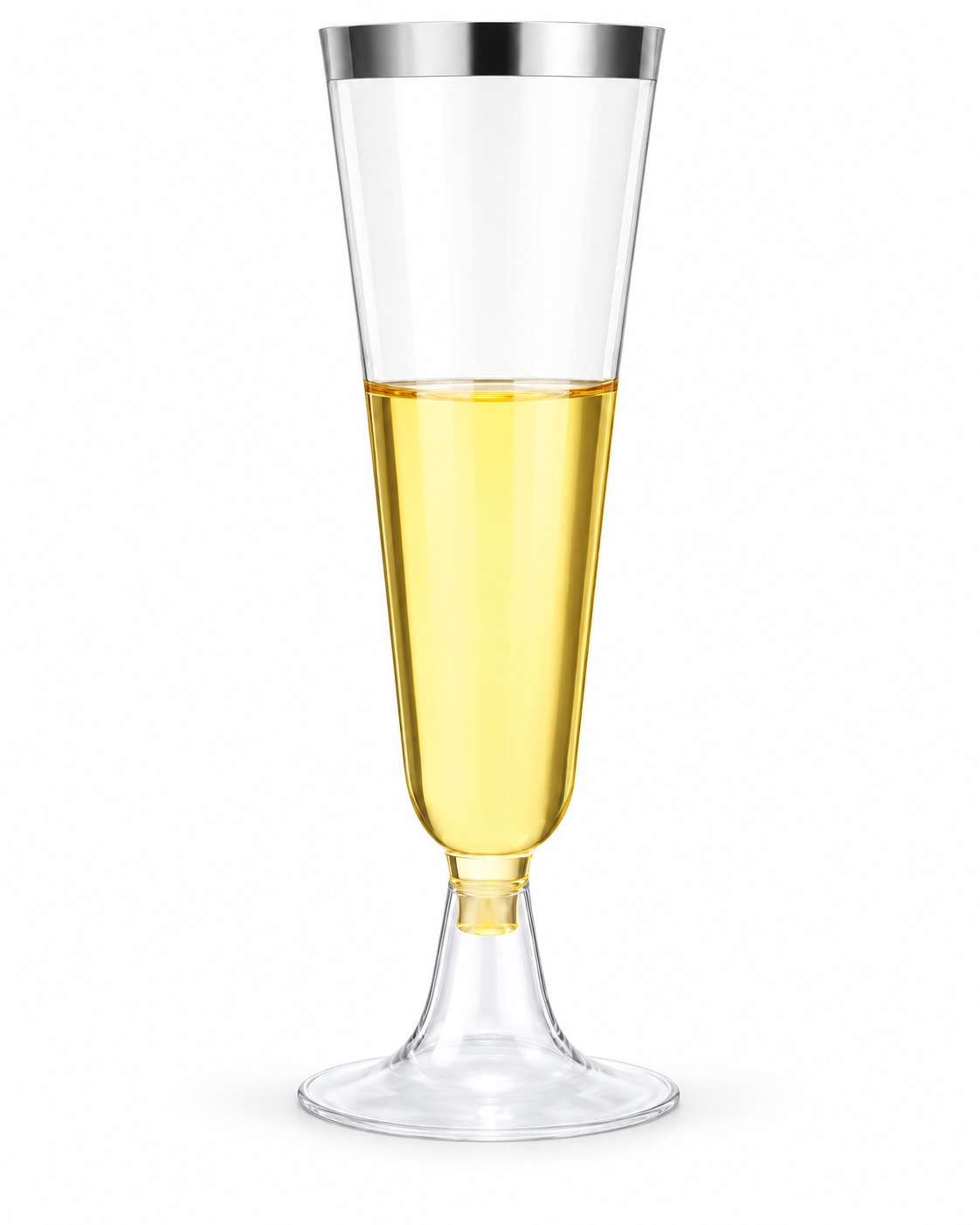 Silver Rim Champagne Flutes for Weddings Birthday Engagement 20PCS Main image