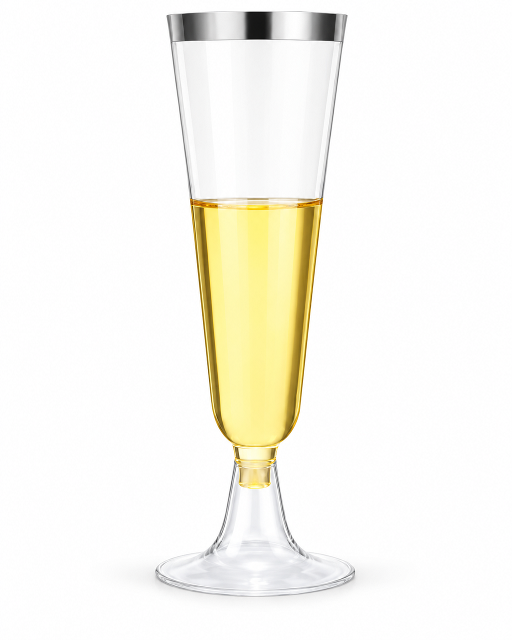 Silver Rim Champagne Flutes for Weddings Birthday Engagement 20PCS