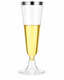 Silver Rim Champagne Flutes for Weddings Birthday Engagement 20PCS