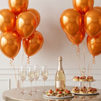 Chrome ICE double layer in Light Orange, Chrome Latex Helium Balloons for Graduation Garland Arch Kit Corporate Event Wedding Birthday Baby Shower Party Decorations in two sizes 10"/12"