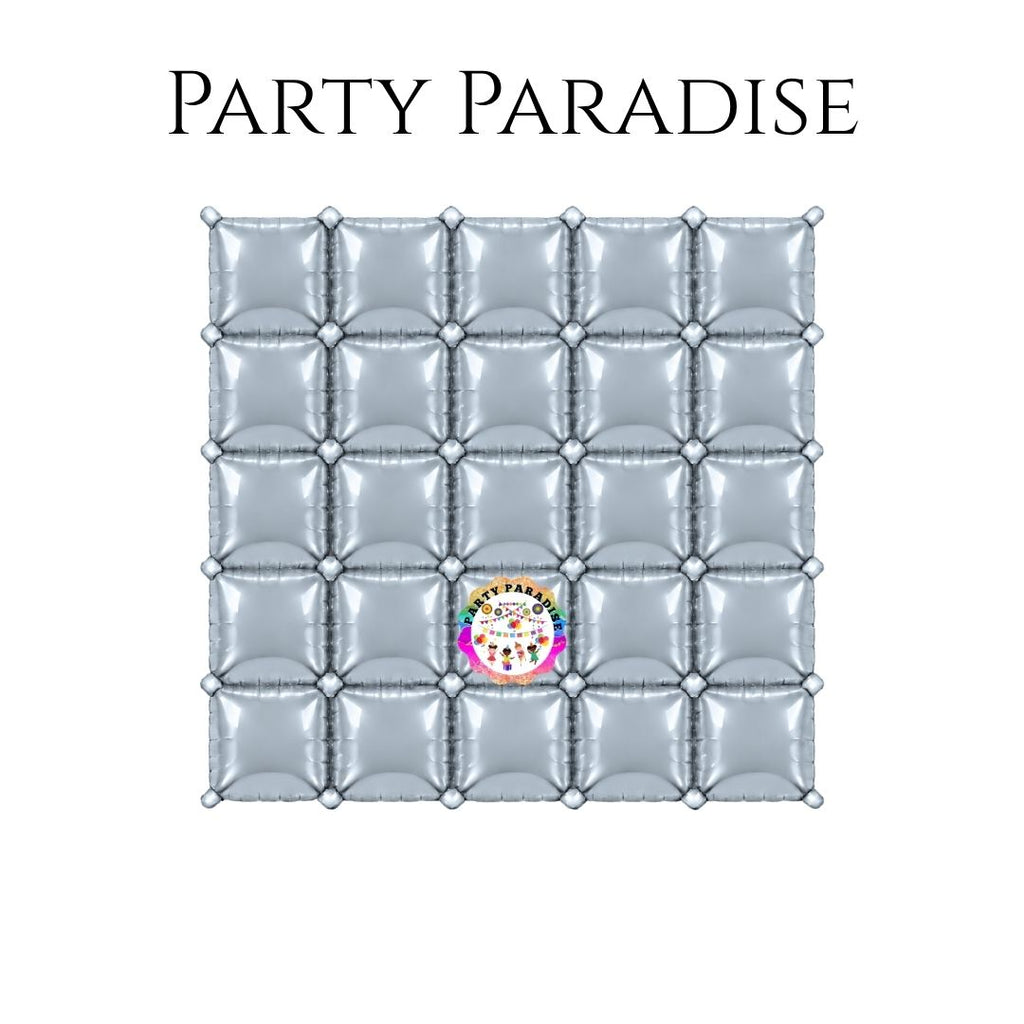 Double-Sided Two-Tone Square Foil Balloons Grid Background Wall for Party 19inch Squares, 25PCS