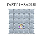 Double-Sided Two-Tone Square Foil Balloons Grid Background Wall for Party 19inch Squares, 25PCS