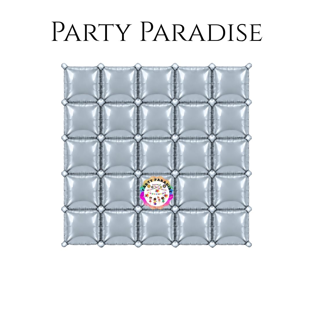 Double-Sided Two-Tone Square Foil Balloons Grid Background Wall for Party 19inch Squares, 25PCS