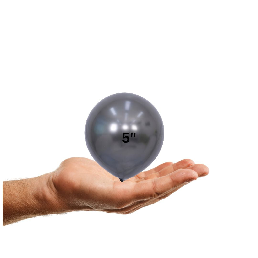 Chrome Black Balloons for Birthday, Baby Shower, Wedding, Graduation, Summer Themed Party Decorations in sizes 5"/12"/18"/36"Chrome Balloons 5in/12in/18in