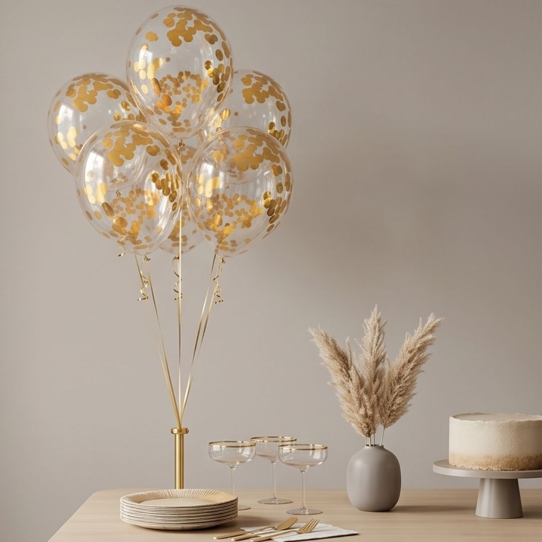 Gold Confetti Balloons 12 inch, Gold Latex Balloon 25pcs Party Balloons for Birthday Wedding Graduation Bridal Shower Engagement Party Decorations