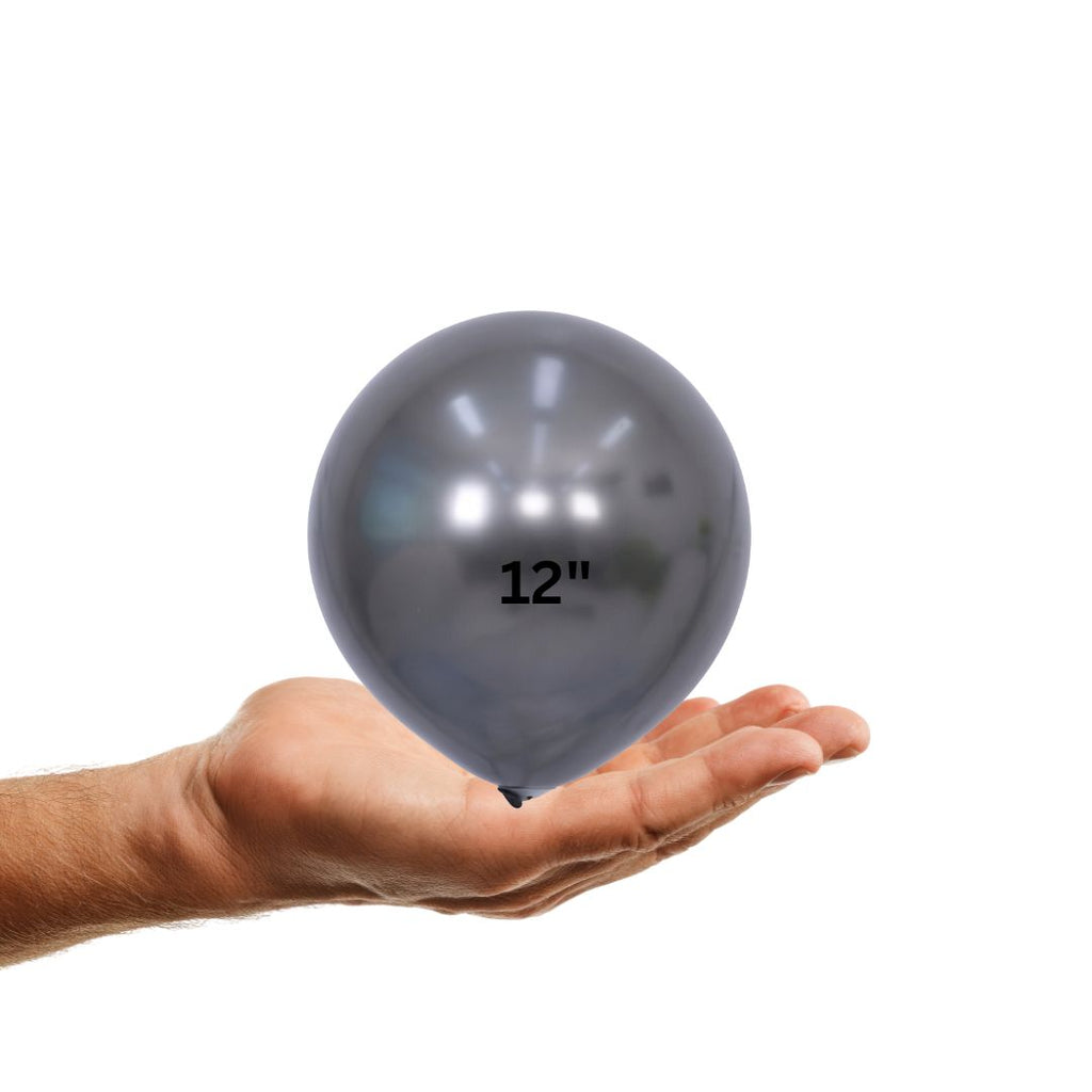 Chrome Black Balloons for Birthday, Baby Shower, Wedding, Graduation, Summer Themed Party Decorations in sizes 5"/12"/18"/36"Chrome Balloons 5in/12in/18in