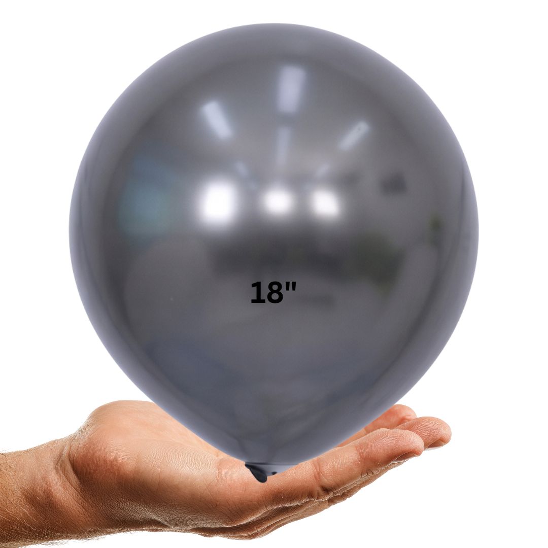 Chrome Black Balloons for Birthday, Baby Shower, Wedding, Graduation, Summer Themed Party Decorations in sizes 5"/12"/18"/36"Chrome Balloons 5in/12in/18in