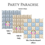 Double-Sided Two-Tone Square Foil Balloons Grid Background Wall for Party 19inch Squares, 25PCS
