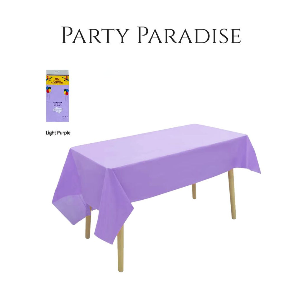Plastic table covers reusable in Light Purple-2pk