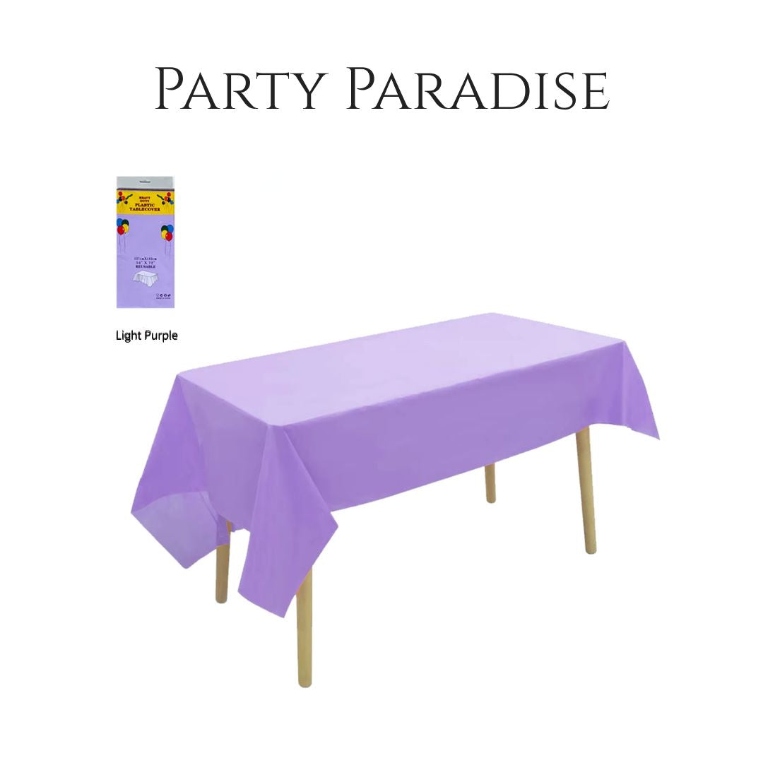 Plastic table covers reusable in Light Purple-2pk