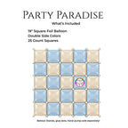 Double-Sided Two-Tone Square Foil Balloons Grid Background Wall for Party 19inch Squares, 25PCS