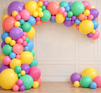 Pastel Balloons 12in Mixed MultiColor 100ct