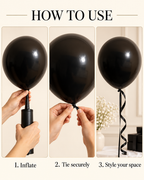 Regular Matte Balloons 12inches "Black" 100ct For Birthdays Weddings Corporate Evens Holidays