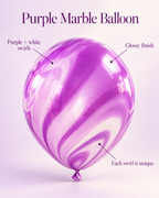 Purple Agate (Marble) Balloon 12in 100pk for Birthdays Weddings Anniversary, Holiday
