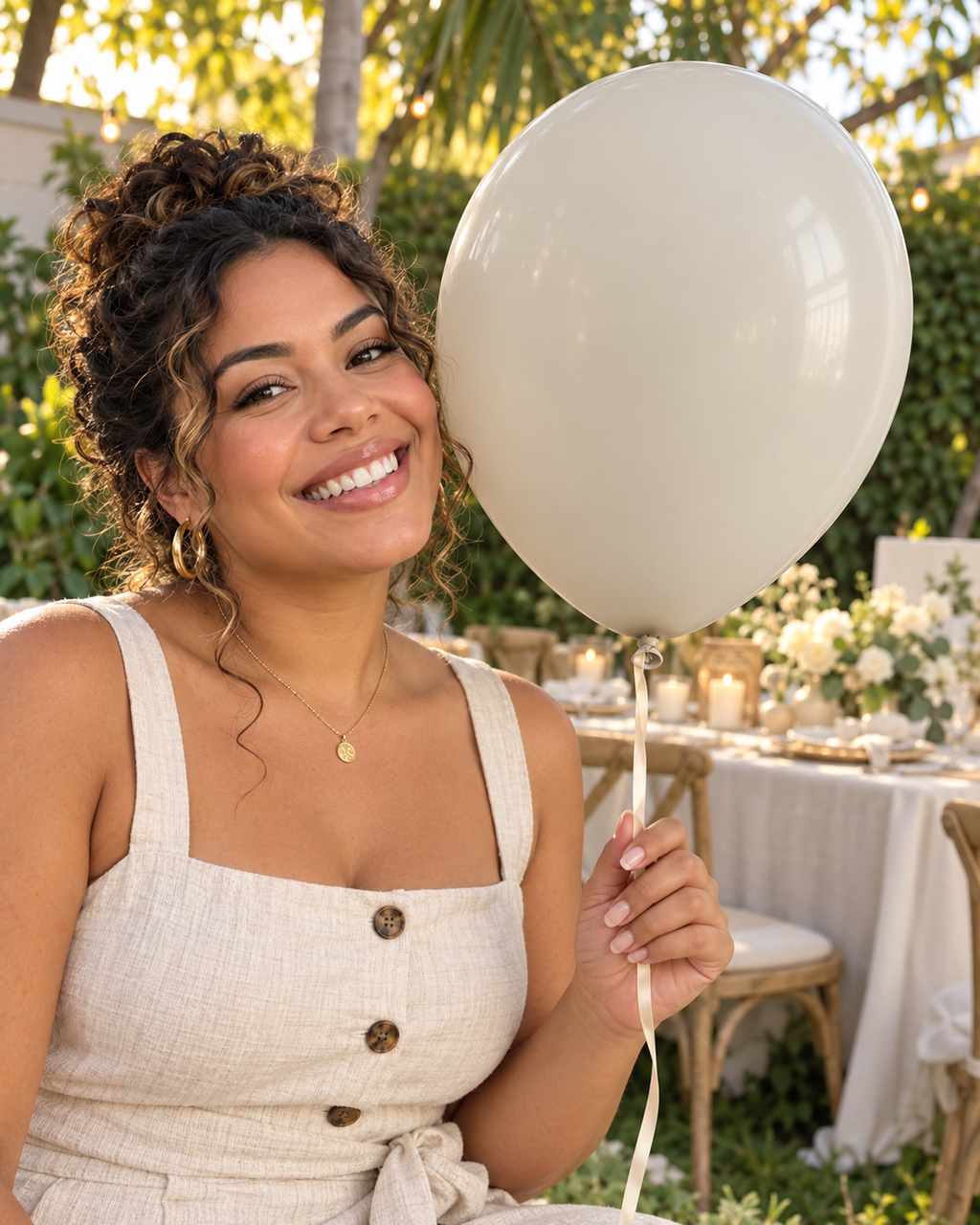 Retro Balloon Natural Latex Rubber in 12&5 inches "Sand White" perfect for Birthdays, Parties, Weddings, Holidays