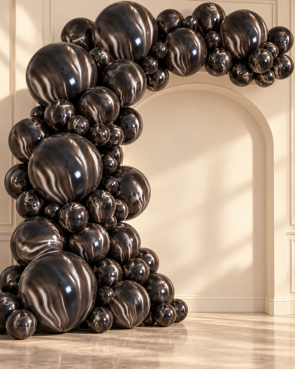Black agate (Marble) Balloons 12in 100pk For Birthdays Parties Weddings Anniversary Corporate Events Holiday Celebrations