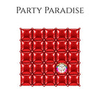 Double-Sided Two-Tone Square Foil Balloons Grid Background Wall for Party 19inch Squares, 25PCS