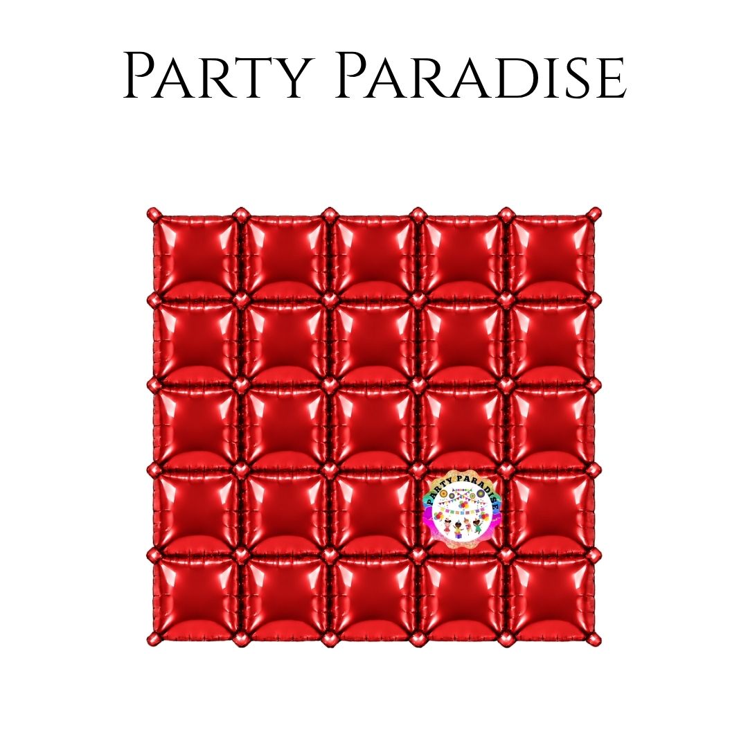 Double-Sided Two-Tone Square Foil Balloons Grid Background Wall for Party 19inch Squares, 25PCS