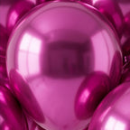 Chrome ICE double layer in Fuchsia, Chrome Latex Helium Balloons for Graduation Garland Arch Kit Corporate Event Wedding Birthday Baby Shower Party Decorations in two sizes 10"/12"