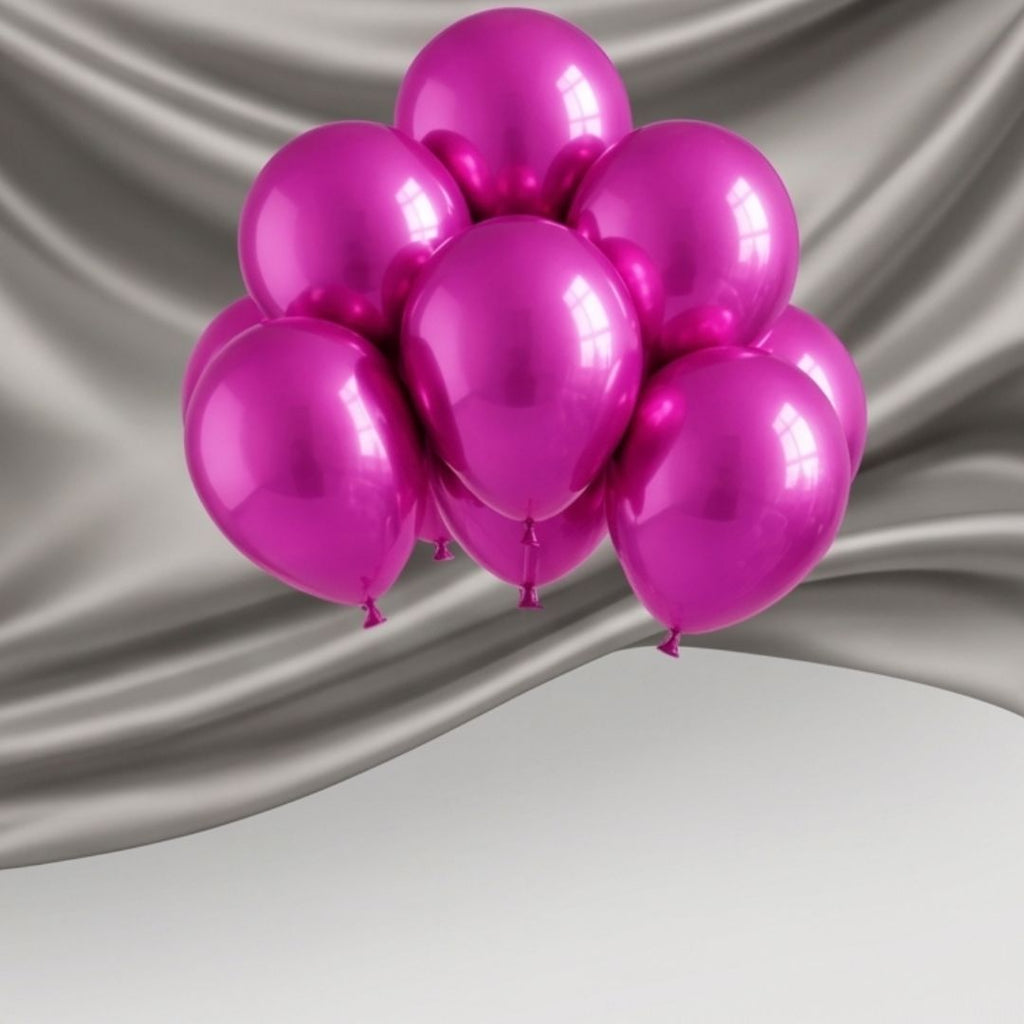 Chrome ICE double layer in Fuchsia, Chrome Latex Helium Balloons for Graduation Garland Arch Kit Corporate Event Wedding Birthday Baby Shower Party Decorations in two sizes 10"/12"
