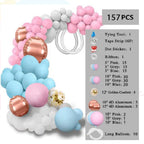 Macaron Blue Pink Balloon garland Kit 157PCS for party decorations