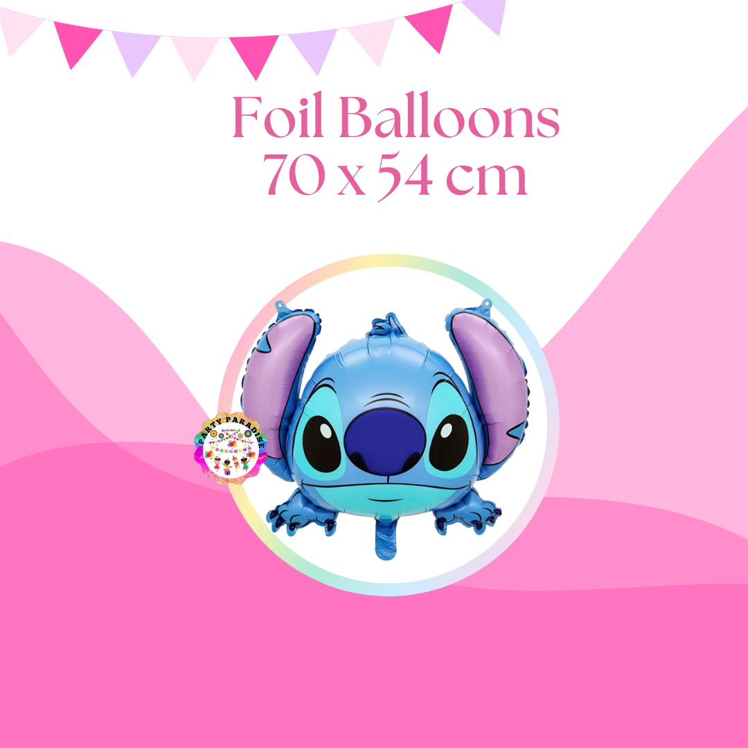 Stitch Head 3D Foil Balloon 70×54 cm for themed party decor, perfect for birthday party supplies, wedding or baby shower decorations. Main image