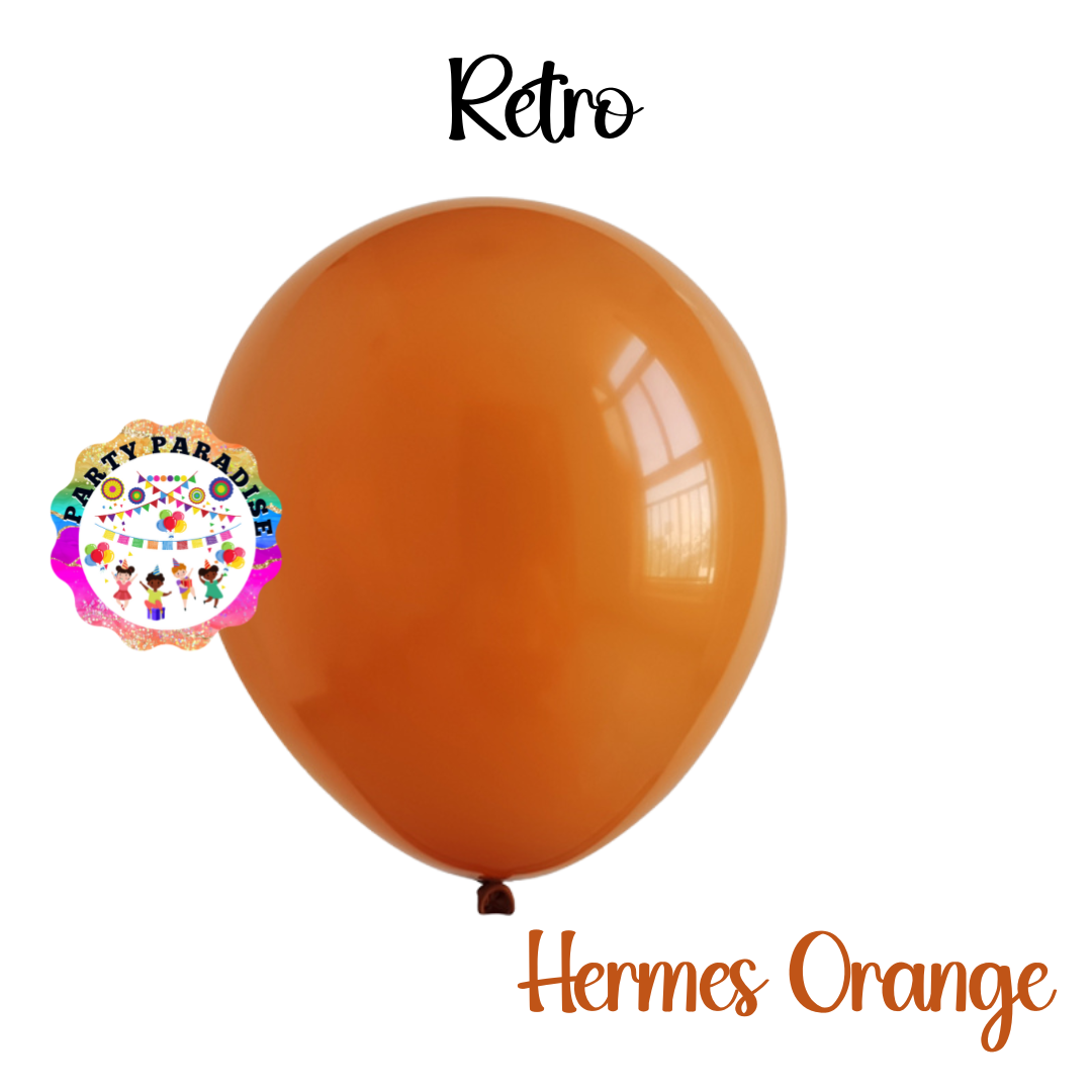 Retro Balloon Natural Latex Rubber in Hermes Orange 12" 100ct or 5" 200ct for Birthdays, Baby Shower, Anniversary, Gender Reveal, Weddings, Graduation, Prom, Bridal Showers, Bachelorette Party Secondary image