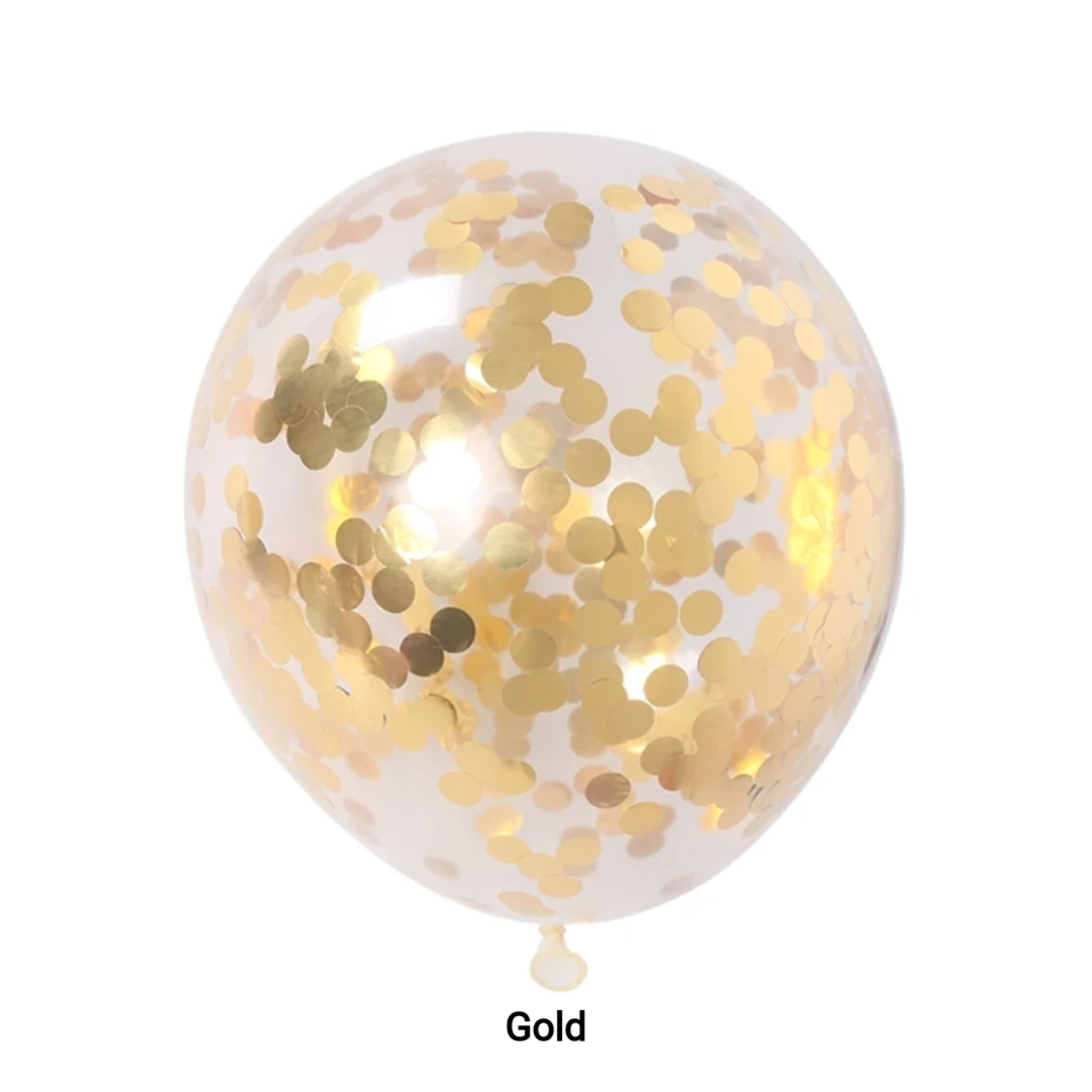 Confetti Balloon in Gold 12 inches 25pk, perfect for party decorations, baby shower balloons, wedding décor, and themed party supplies. Main image