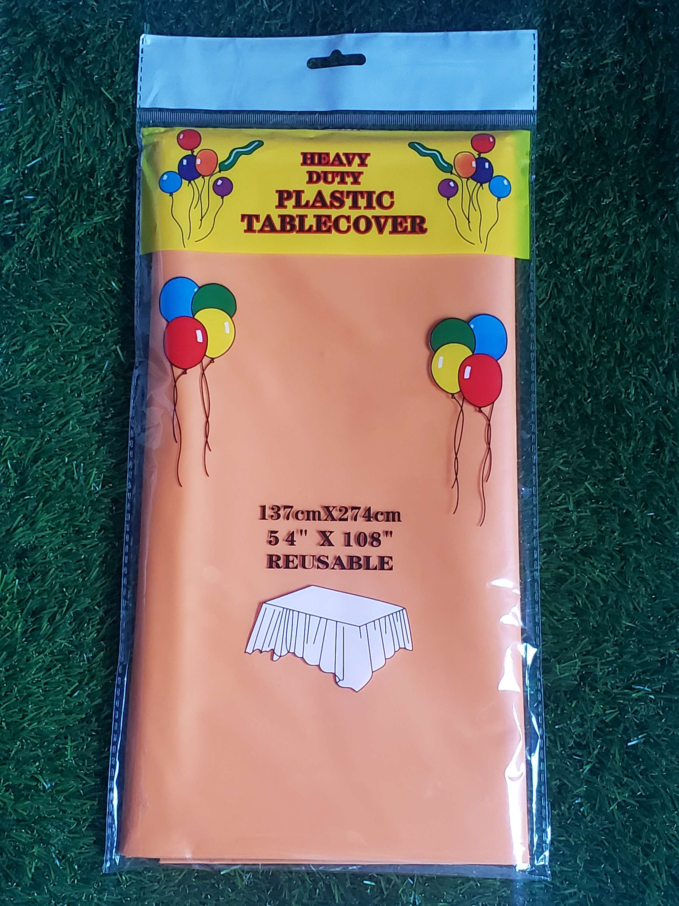 Table Covers Reusable in orange-2pk size 54"x 108" heavy-duty plastic party supply