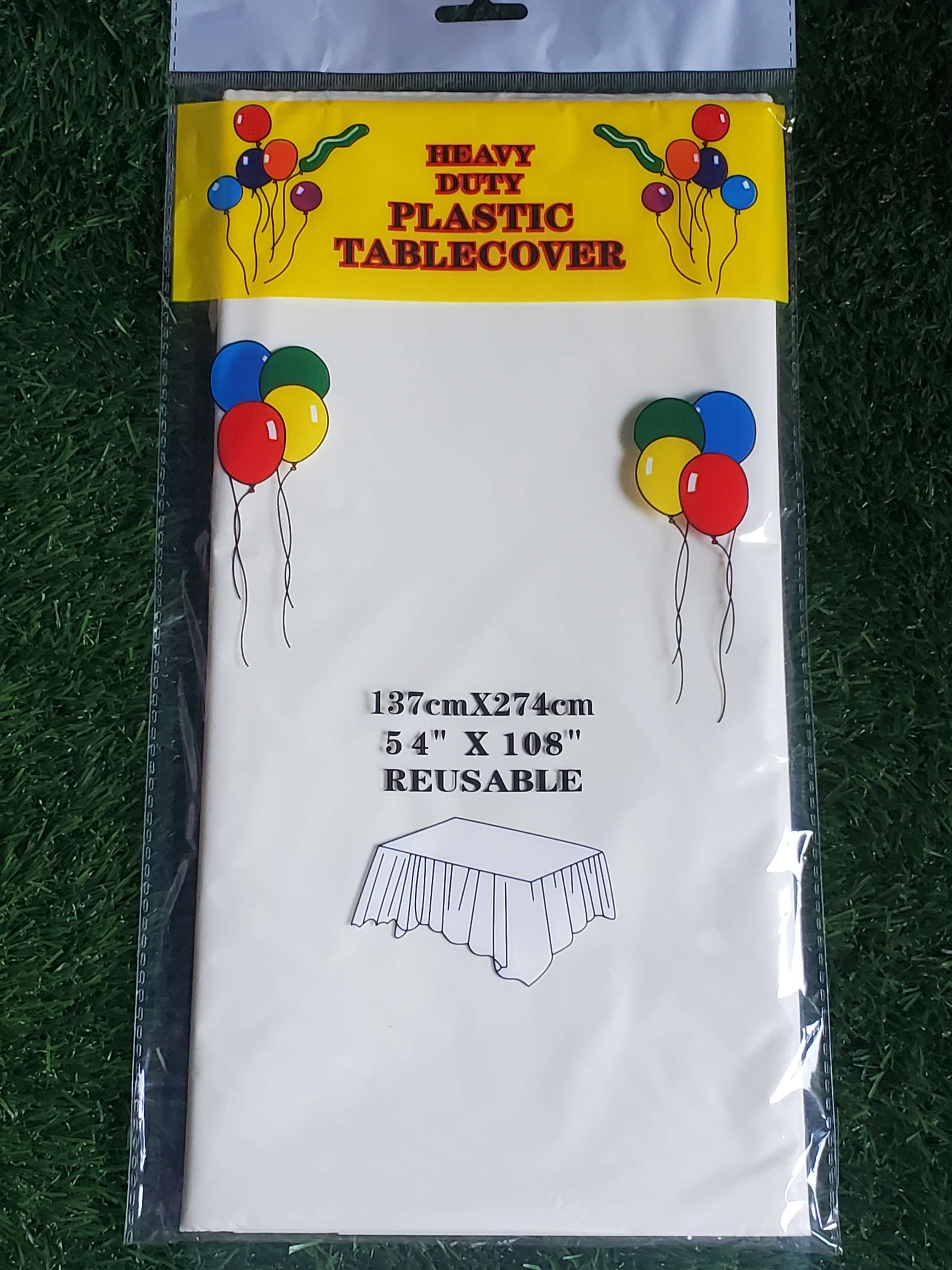 Plastic table covers reusable in Off-white 2pk for party decorations, durable and easy to clean, perfect for weddings and birthdays. Main image