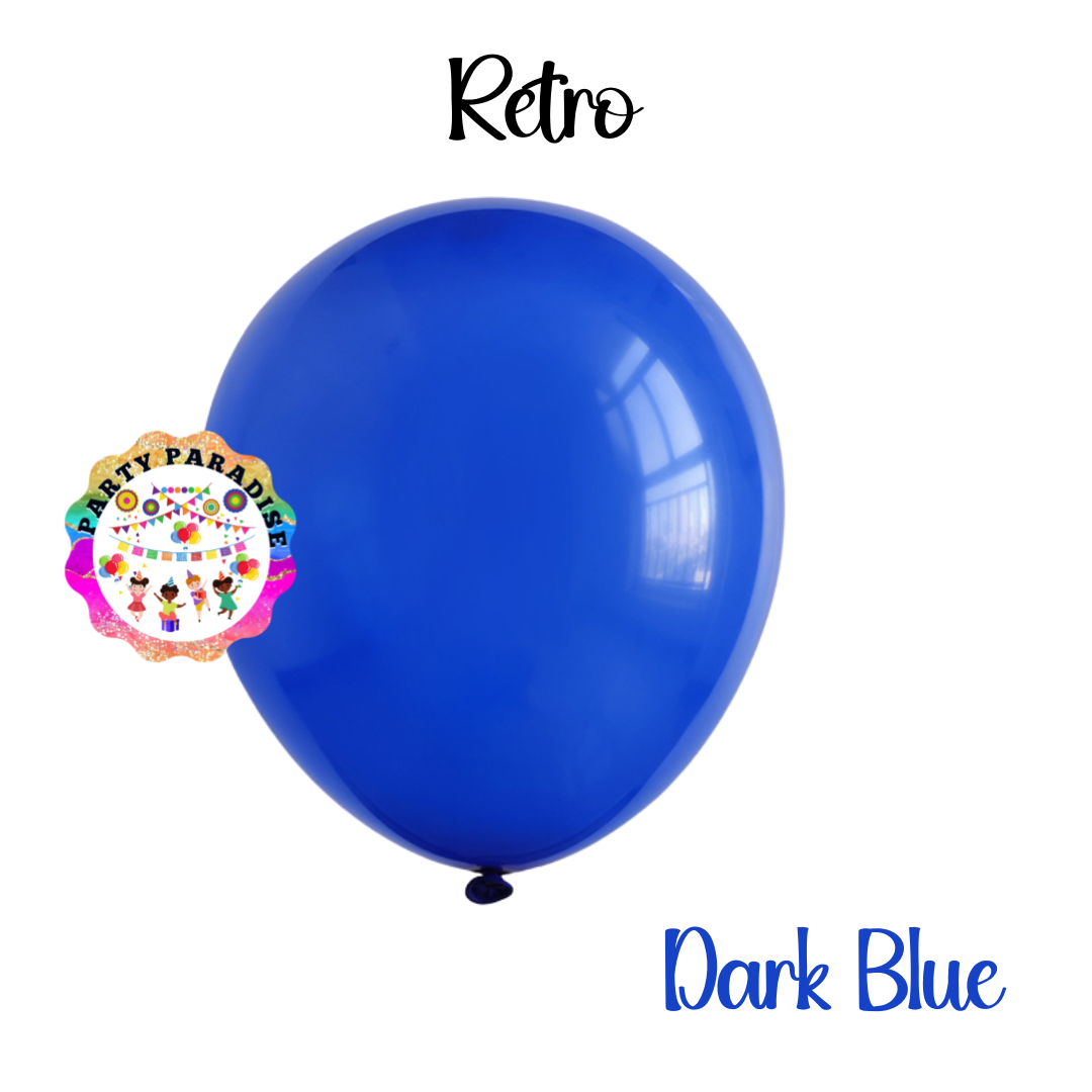 Retro Balloon Natural Latex Rubber in Dark Blue 12" 100ct or 5" 200ct for Birthdays, Baby Shower, Anniversary, Gender Reveal, Weddings, Graduation, Prom, Bridal Showers, Bachelorette Party Secondary image
