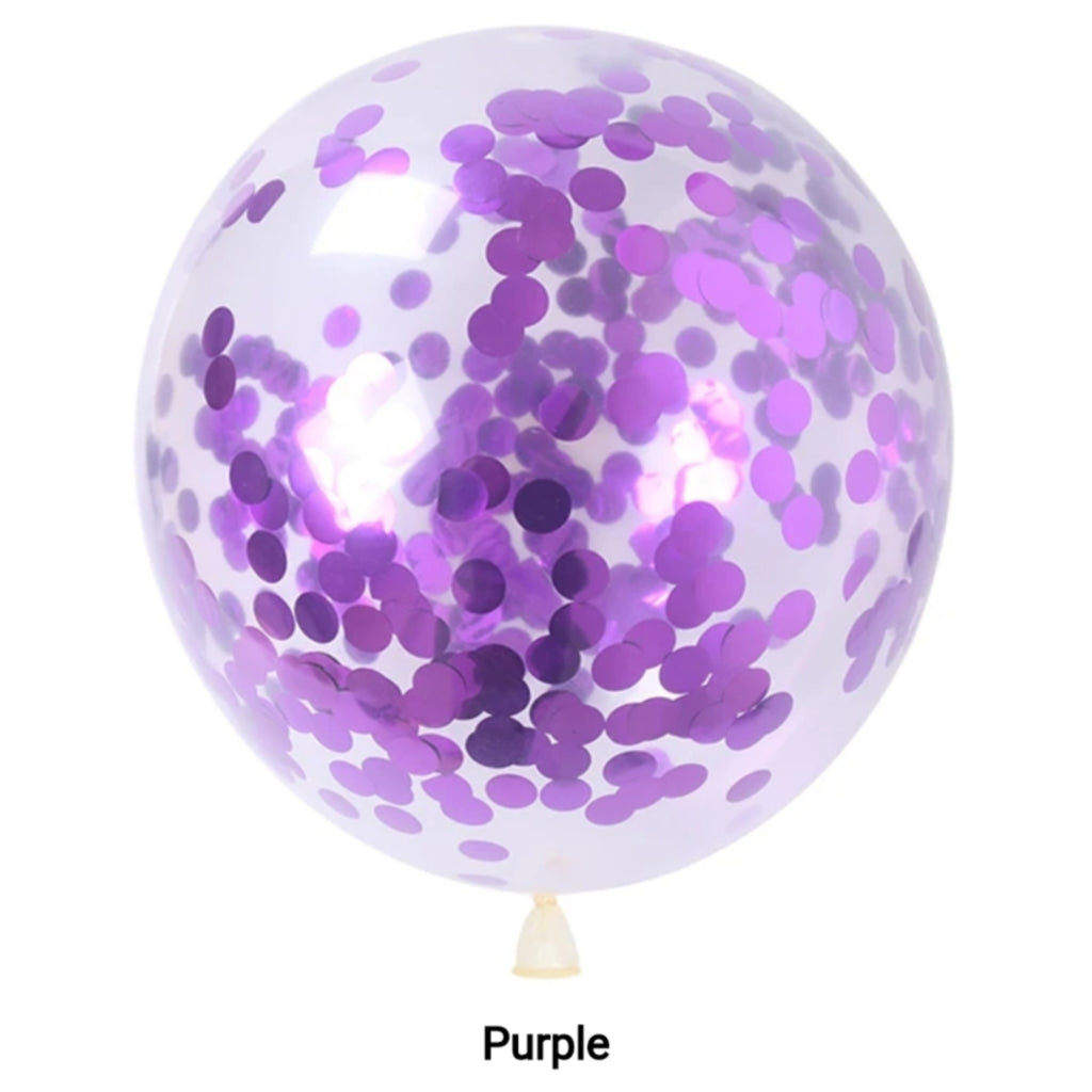 Confetti Balloon in Purple 12 ins 25pk, perfect for party supplies, themed party decor, and event accessories. Enhance your celebrations with style.