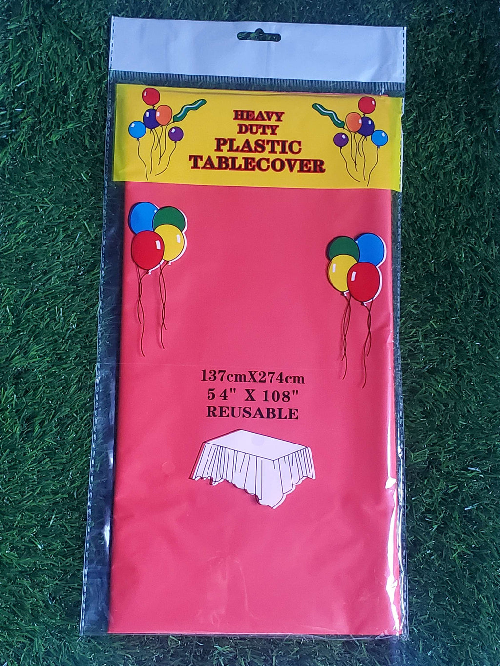 Plastic table cover reusable in Red- 2pk 54"x108" party supplies birthday decorations