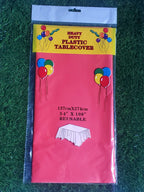 Plastic table cover reusable in Red- 2pk 54"x108" party supplies birthday decorations
