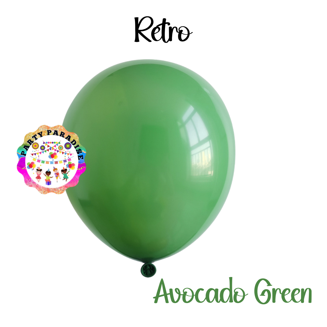 Retro Balloon Natural Latex Rubber in Avocado Green 12" 100ct or 5" 200ct for Birthdays, Baby Shower, Anniversary, Gender Reveal, Weddings, Graduation, Prom, Bridal Showers, Bachelorette Party Secondary image