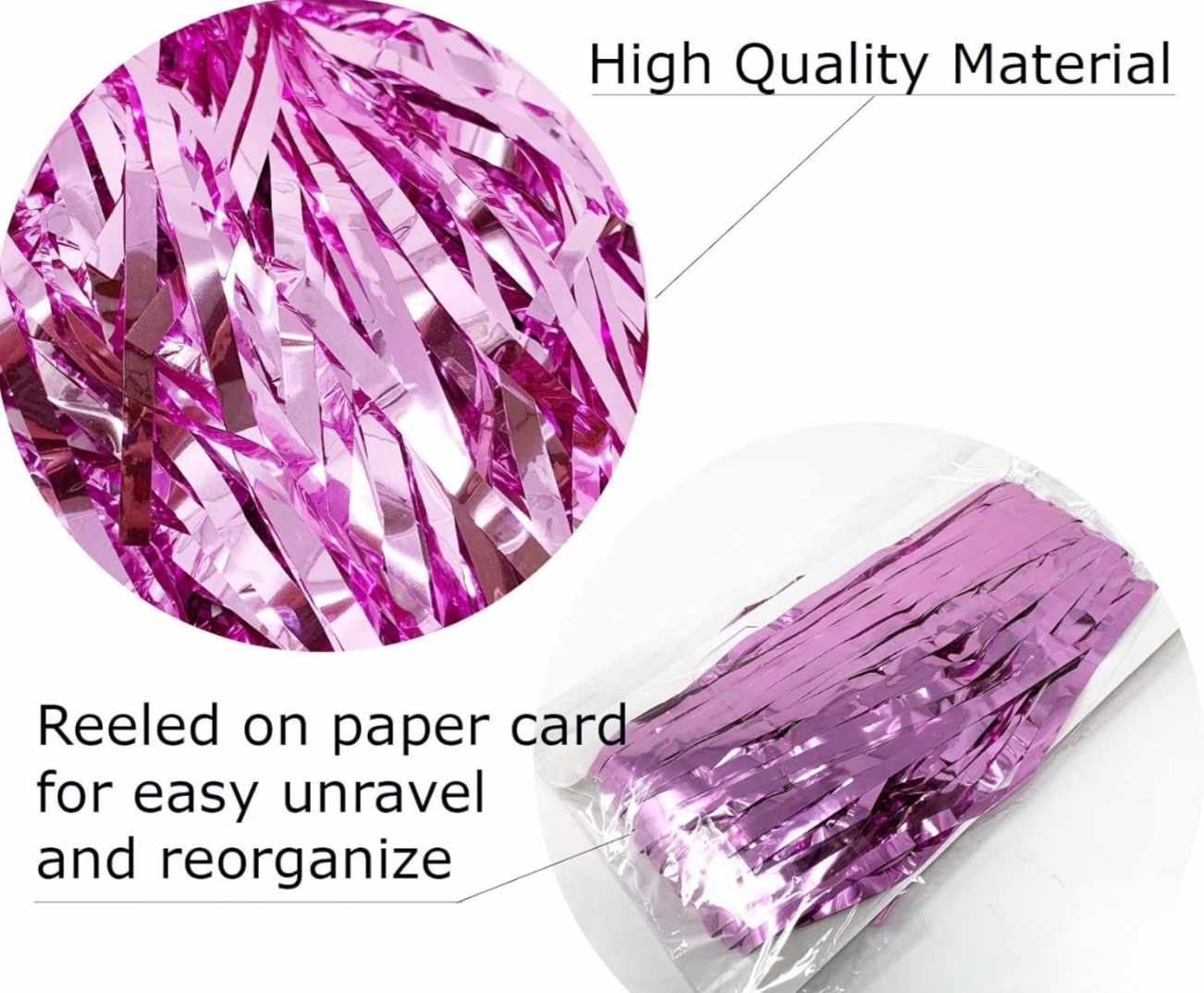 Pink Foil Fringe Table Skirt-2 pack