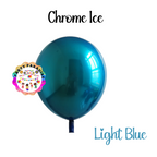 Chrome Ice Balloon 12 inches Light Blue 50ct