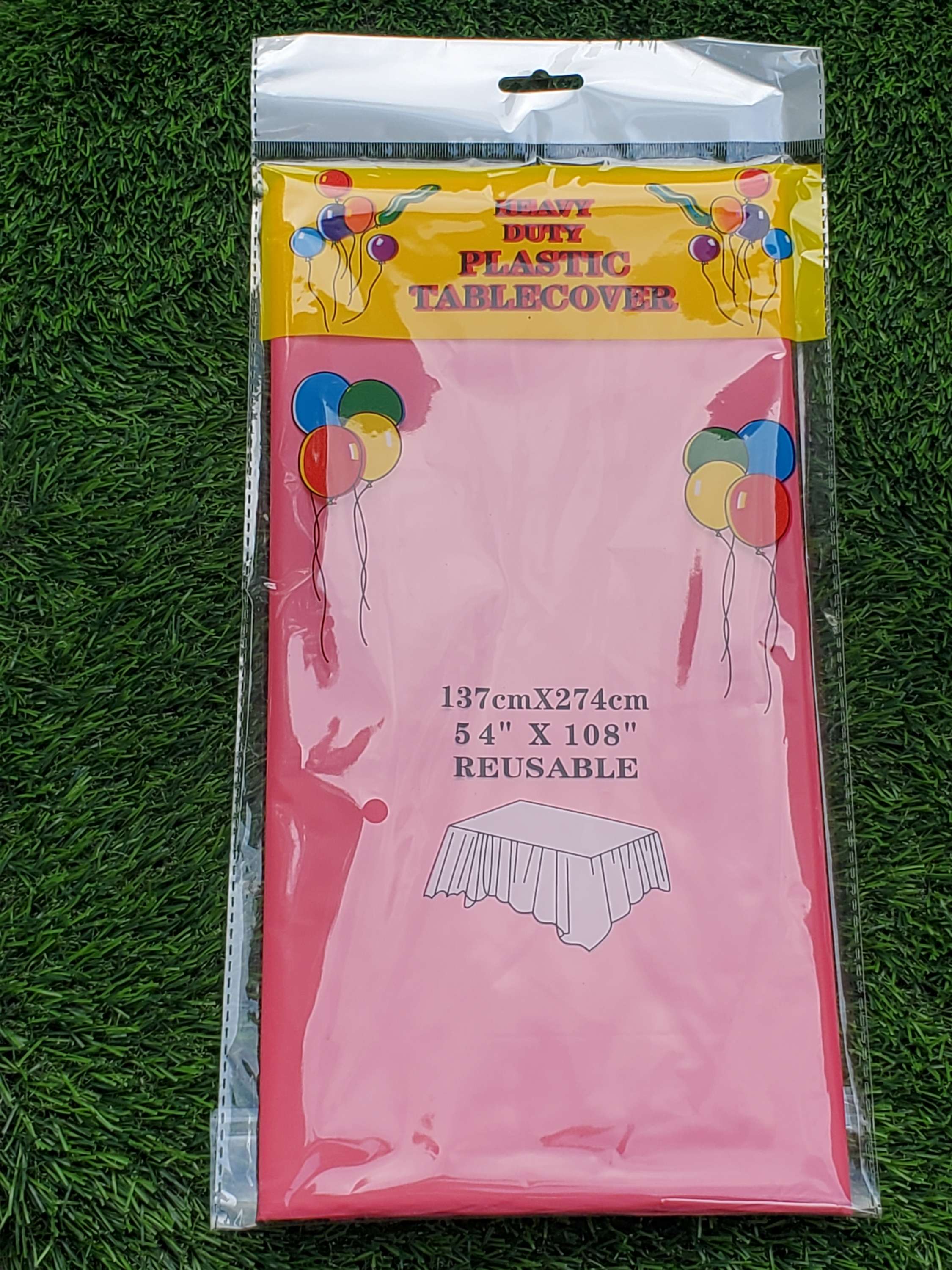 Plastic table covers reusable Fuchsia-2pk for party decorations