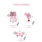 Stitch and Angel Tableware Set 179pcs - invitations, flutes, masks for party decorations and birthday celebrations