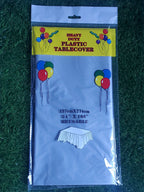Plastic Table covers reusable in Silver 2pk