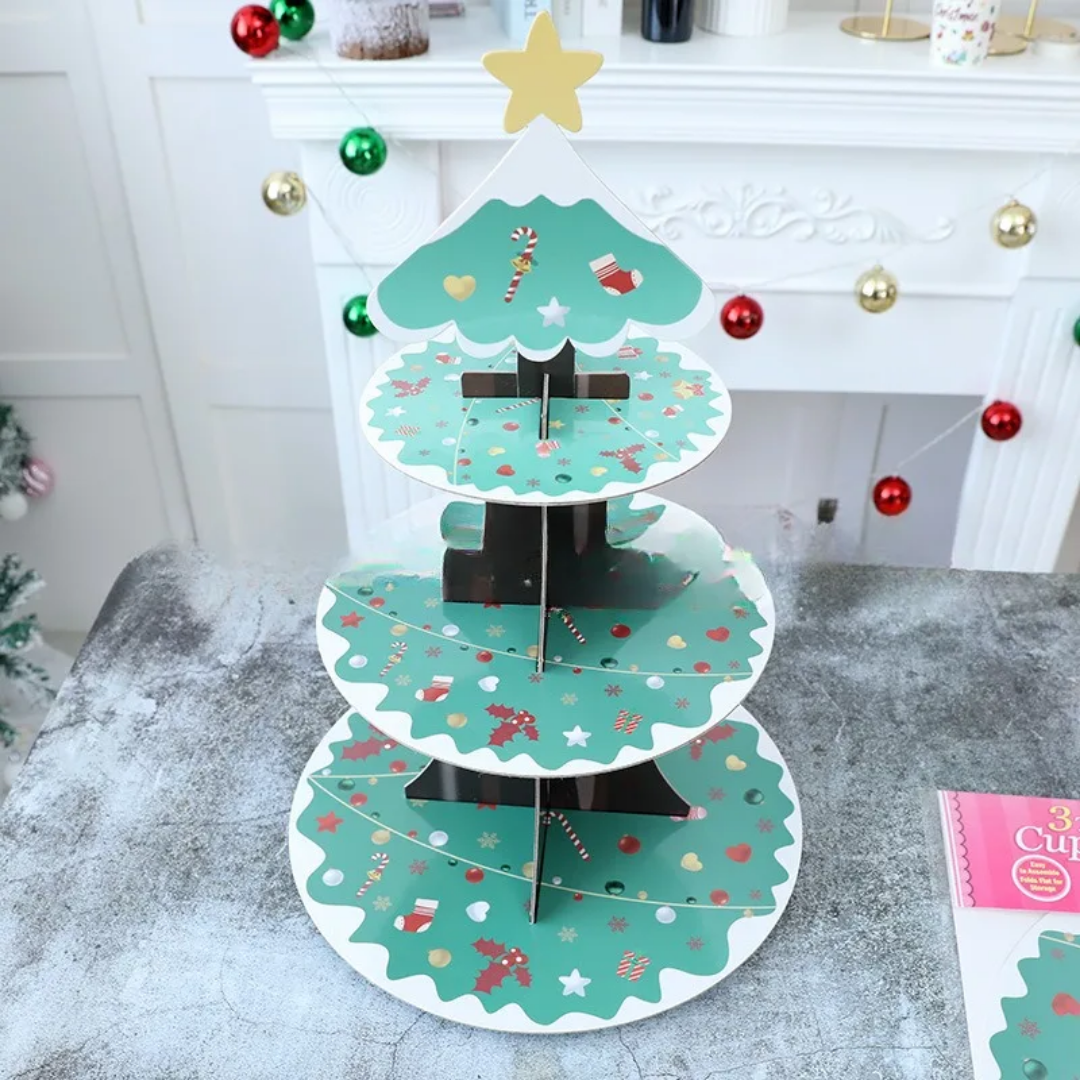 3 tier pastry 🎄display tower for holiday party supplies and themed party decor
