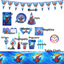 SpiderMan Themed Party Sets 136 pcs tableware and decorations for kids party, including plates, napkins, hats, banners, and more. Party supplies.
