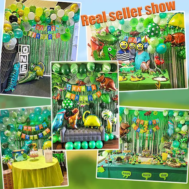 Dianosurs Birthday Party Garland Kit-84pcs with balloons, banners, and themed decorations. Perfect party supplies for kids' events.