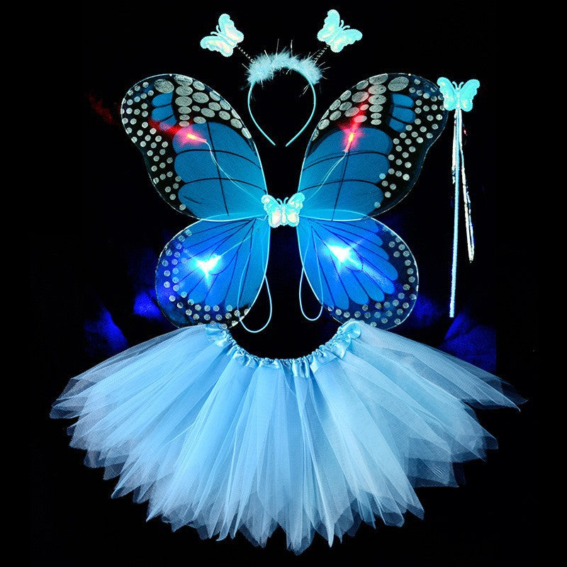 Girls Butterfly Tutu 4pc Led light Set, perfect for party supplies and themed party decor.