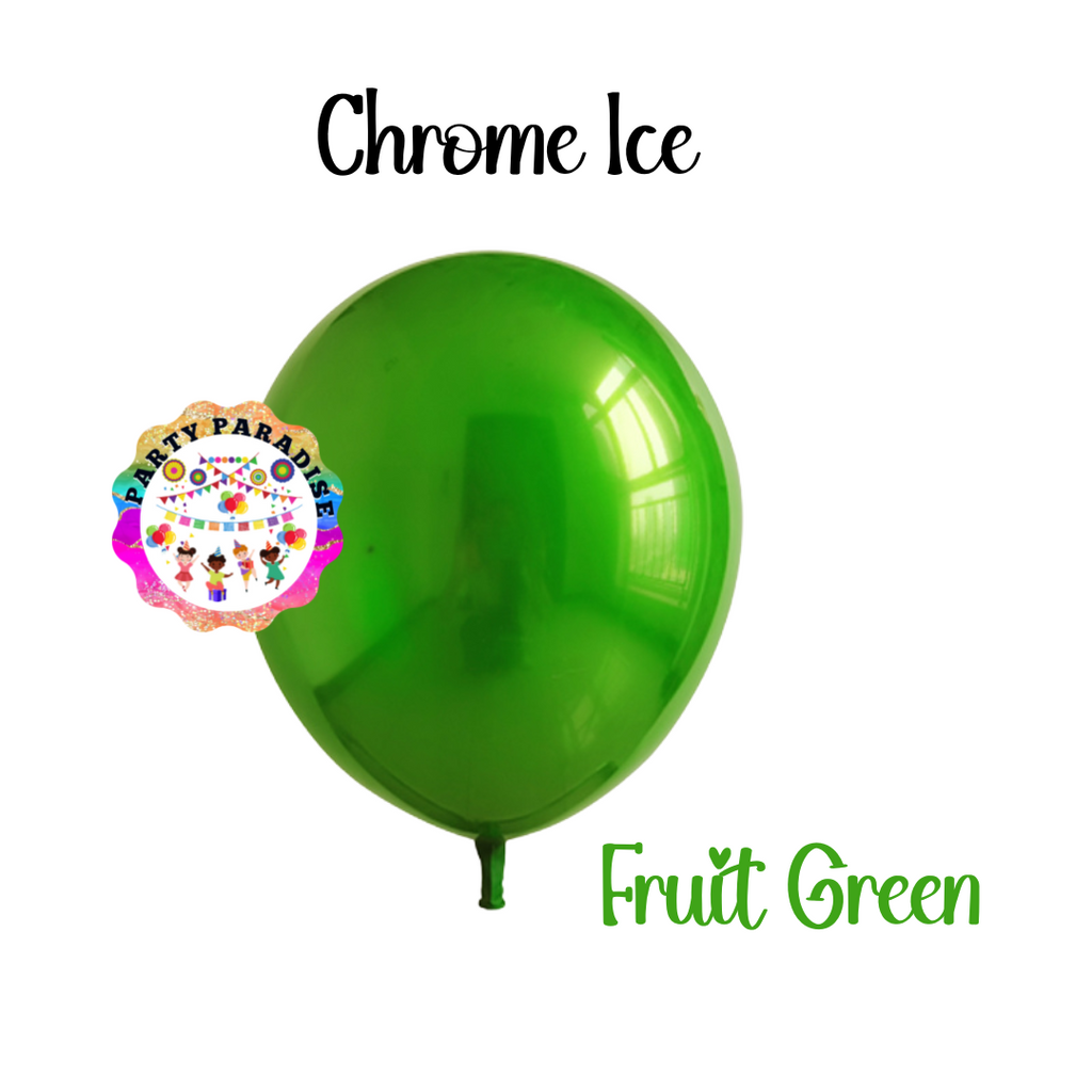 Chrome Ice Balloon 12 inches Fruit Green 50ct