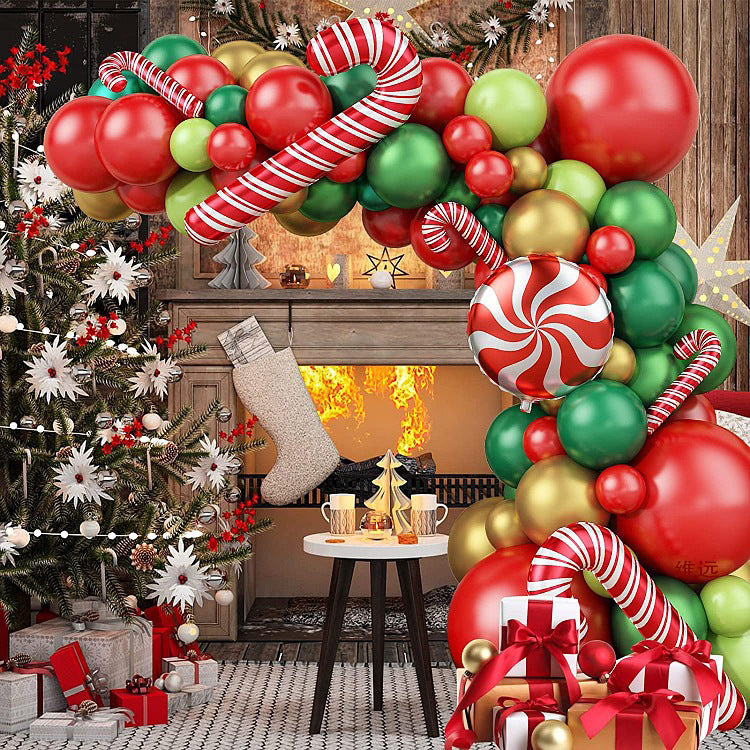 Festive Merry Christmas Garland Kit style-3 84 pcs with party balloons and holiday decor for seasonal celebrations. Main image