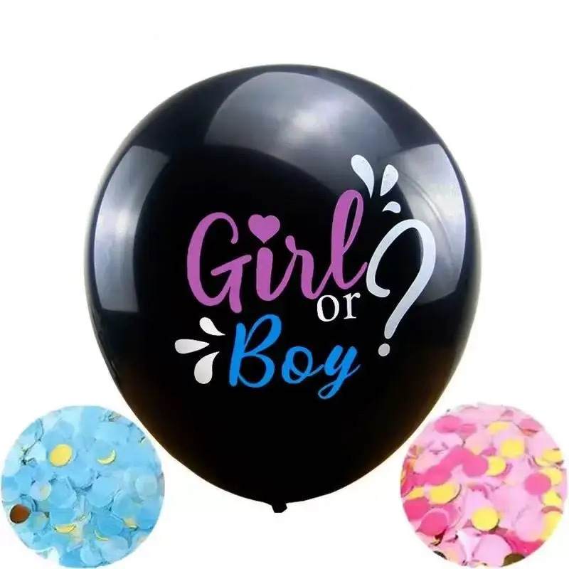 Gender Reveal balloons with confetti Main image