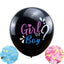 Gender Reveal balloons with confetti